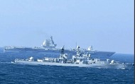 现代级巨舰打头阵，福建舰穿越台岛海峡！日本军机紧急起飞