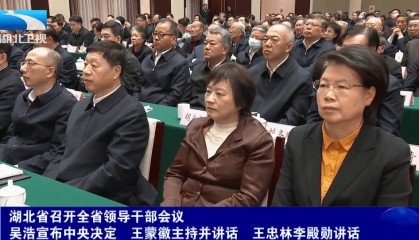 不再担任湖北省委常委、政法委书记后，肖菊华亮相全省领导干部会议