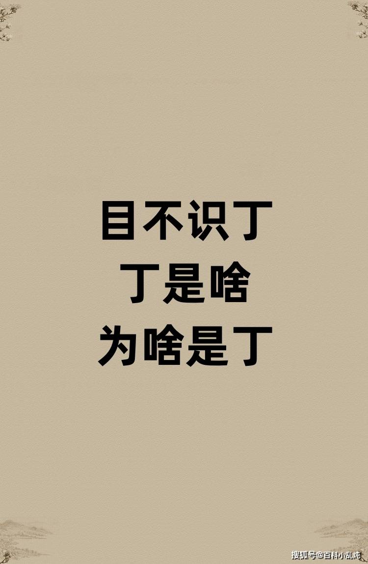 目不识丁的丁是啥？